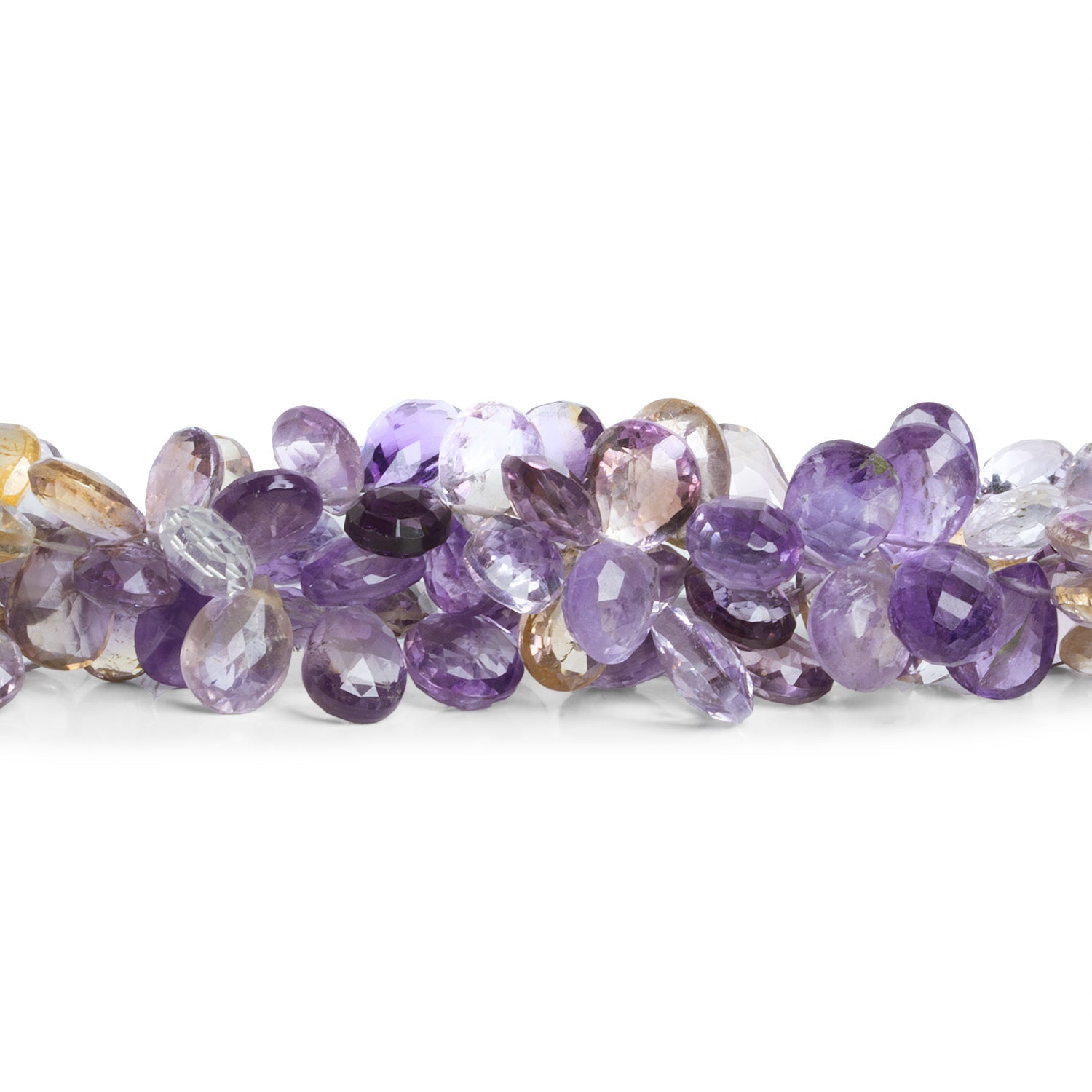9x6mm Ametrine Faceted Pears 8 inch 53 beads - The Bead Traders