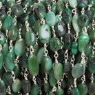 9x6mm Brazilian Emerald Nugget Silver Chain 20 beads - The Bead Traders
