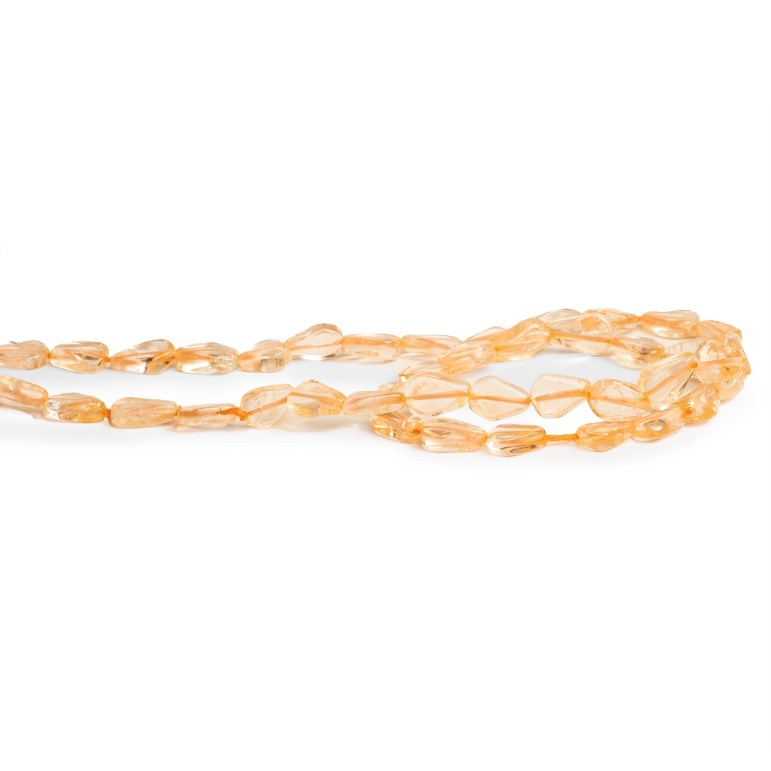 9x6mm Citrine Handcut Plain Pears 12 inch 38 beads - The Bead Traders