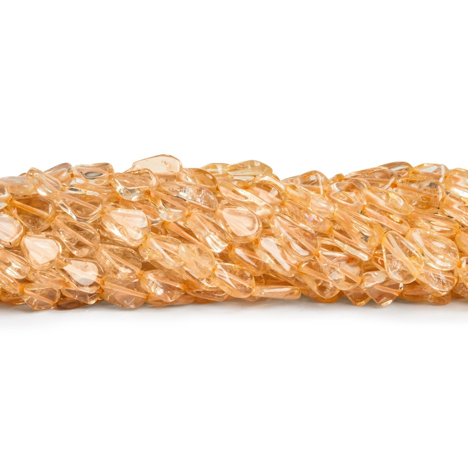 9x6mm Citrine Handcut Plain Pears 12 inch 38 beads - The Bead Traders