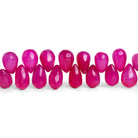 9x6mm Hot Pink Chalcedony Plain Teardrops 8 inch 53 beads - The Bead Traders
