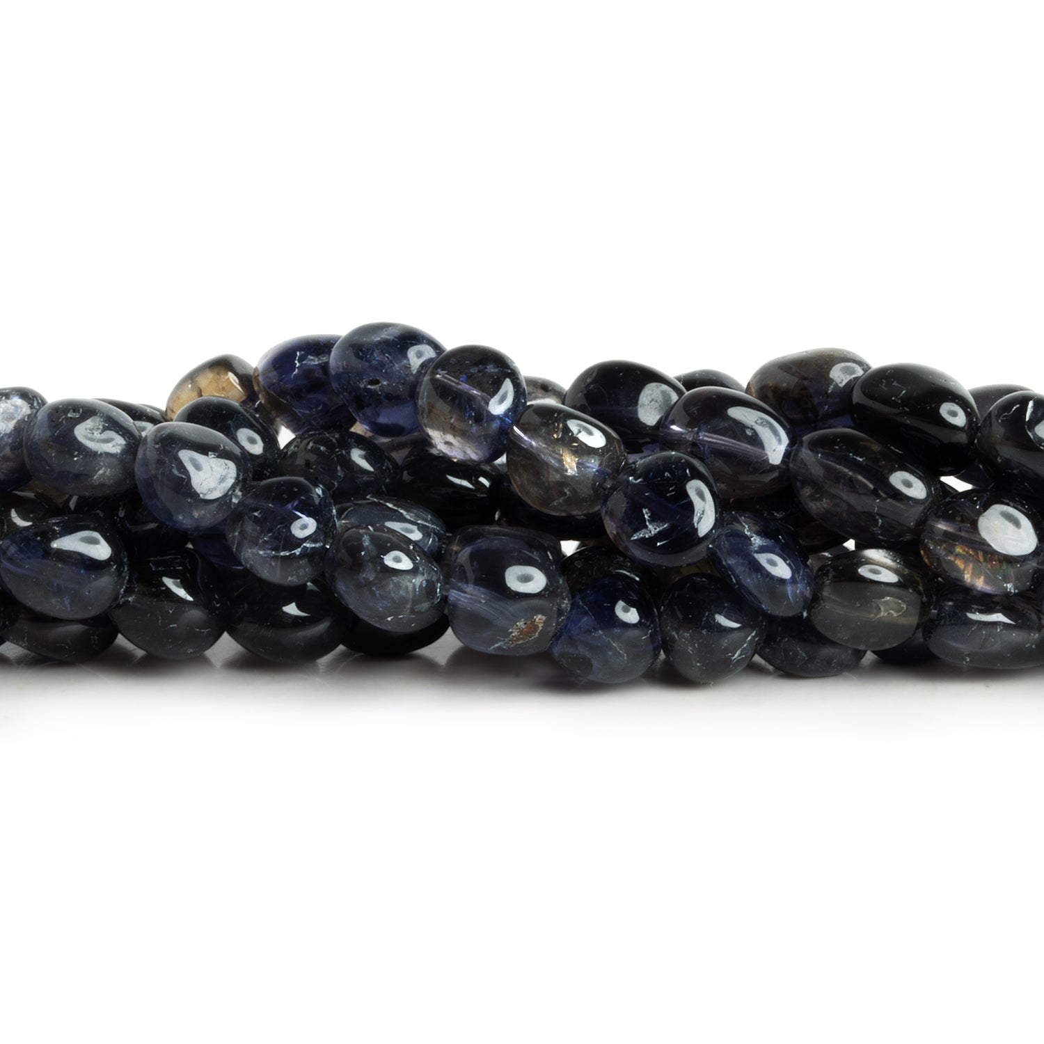 9x6mm Iolite Plain Nuggets 16 inch 43 beads - The Bead Traders