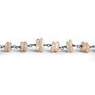 9x6mm Mystic Moonstone Double Chip Black Gold Chain 60 beads - The Bead Traders