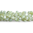 9x6mm Mystic Prehnite Plain Pears 8 inch 53 beads - The Bead Traders