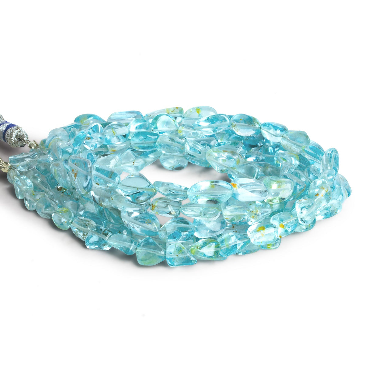 9x6mm Sky Blue Topaz Plain Nuggets 16 inch 45 beads - The Bead Traders