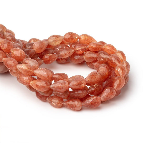 9x6mm Sunstone Straight Drilled Teardrops 7 inch 18 Beads