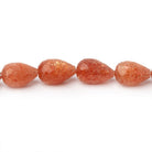 9x6mm Sunstone Straight Drilled Teardrops 7 inch 18 Beads - The Bead Traders
