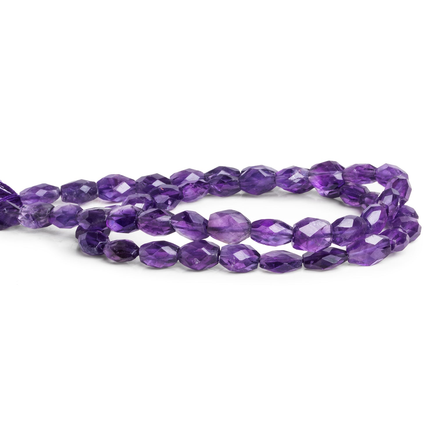 9x7mm African Amethyst Faceted Ovals 14 inch 39 beads - The Bead Traders