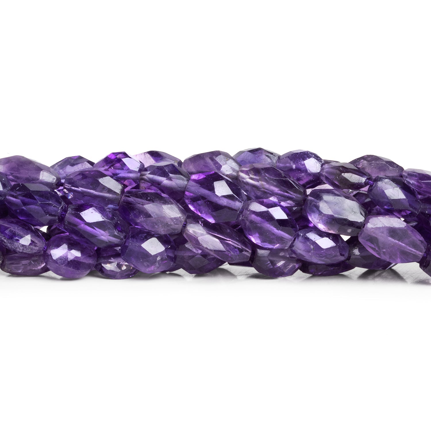 9x7mm African Amethyst Faceted Ovals 14 inch 39 beads - The Bead Traders