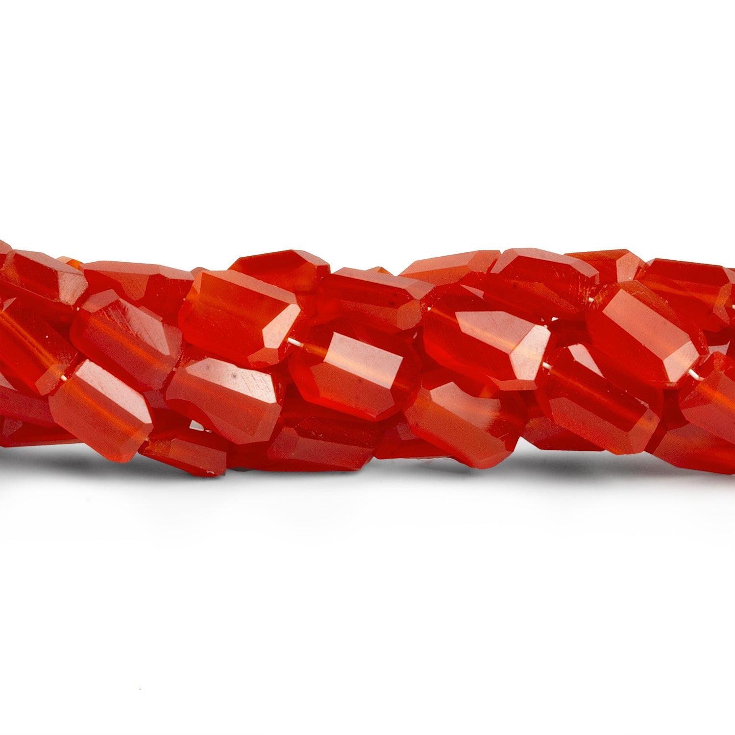 9x7mm Carnelian Faceted Nuggets 14 inch 36 beads - The Bead Traders