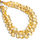 9x7mm Citrine Faceted Pears 8 inch 61 beads - The Bead Traders