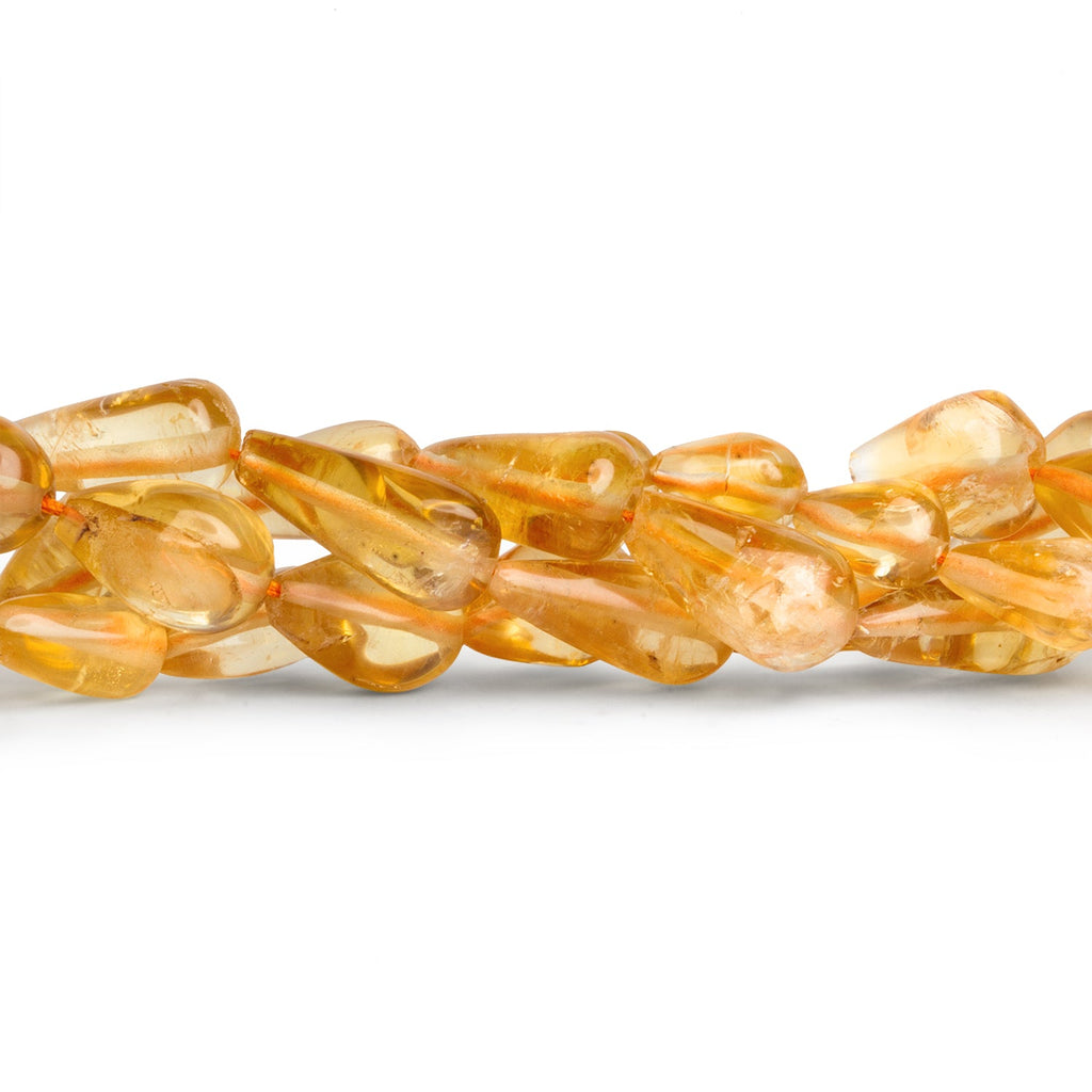 9x7mm Citrine Plain Teardrops 14 inch 25 beads - The Bead Traders