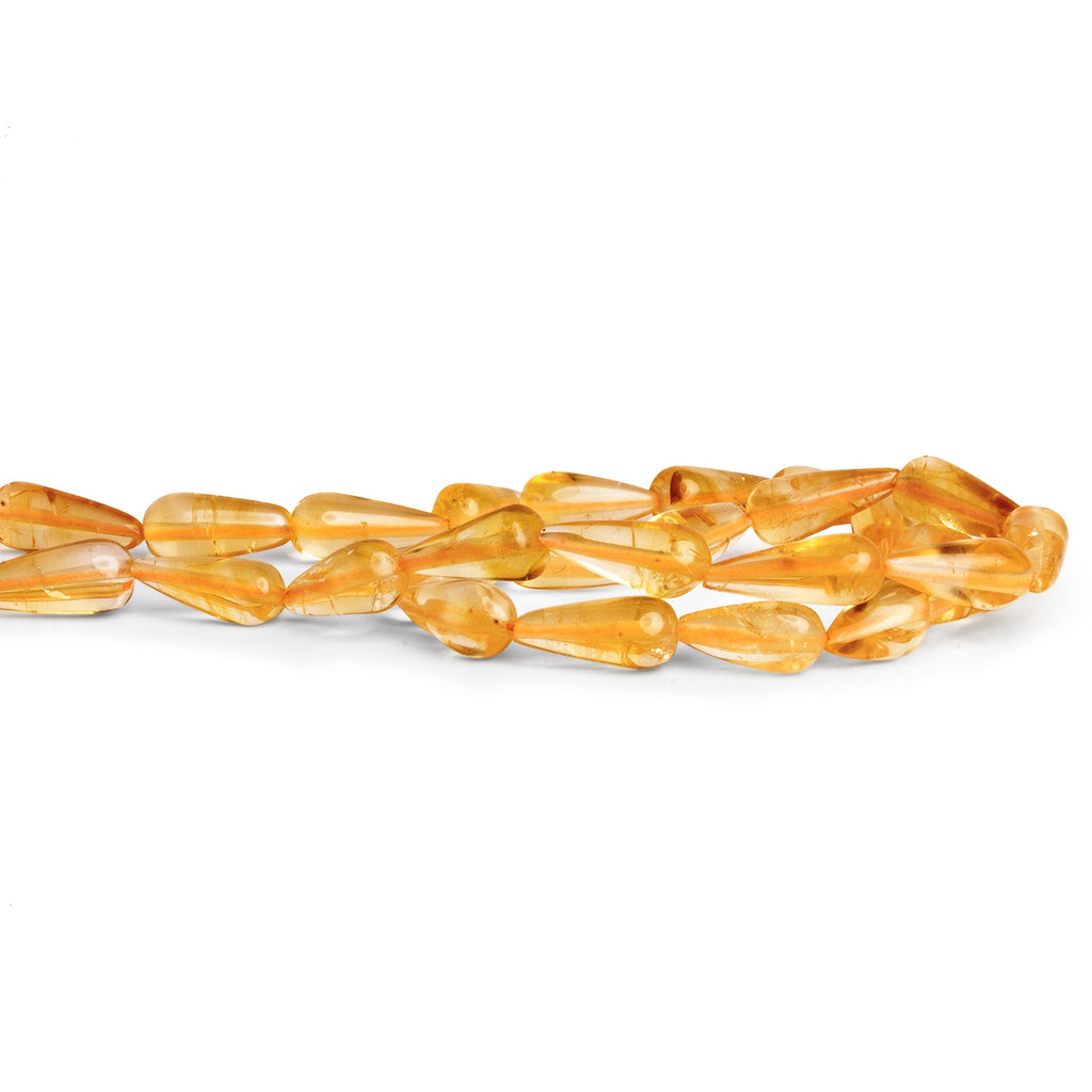 9x7mm Citrine Plain Teardrops 14 inch 25 beads - The Bead Traders