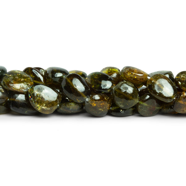 9x7mm Green Tourmaline Plain Nuggets 15 inch 43 beads