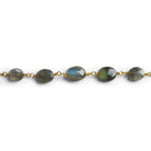 9x7mm Labradorite Oval Gold Chain 22 Beads - The Bead Traders