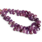 9x7mm Ruby Faceted Pears 7 inch 58 beads - The Bead Traders