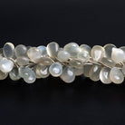 9x7mm White Moonstone Plain Pears 10 inch 21 beads - The Bead Traders