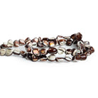 9x8mm Brown Mother of Pearl Shell Nuggets 1mm Large Hole 15 inch 50 beads - The Bead Traders