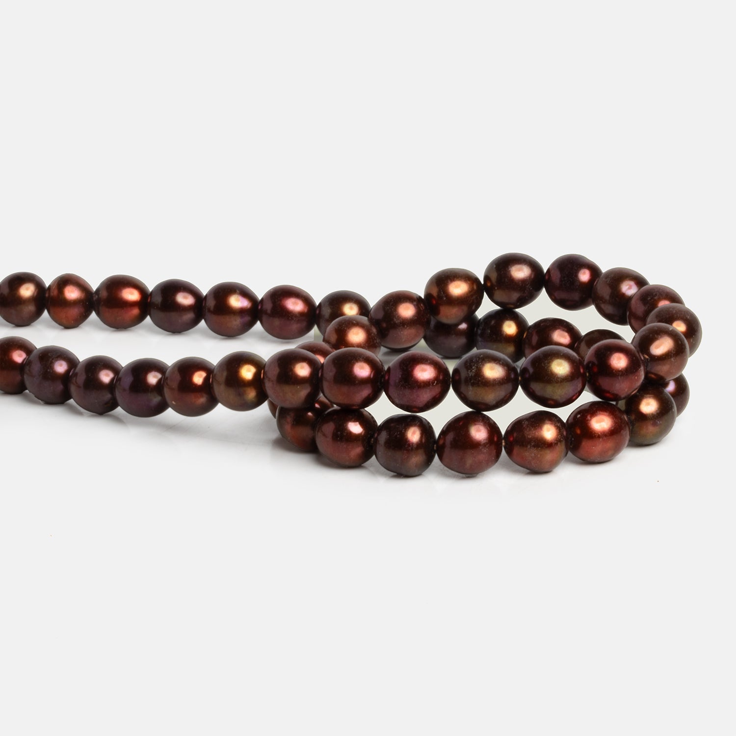 9x8mm Deep Burgundy Oval Pearls 16 inch 43 beads - The Bead Traders