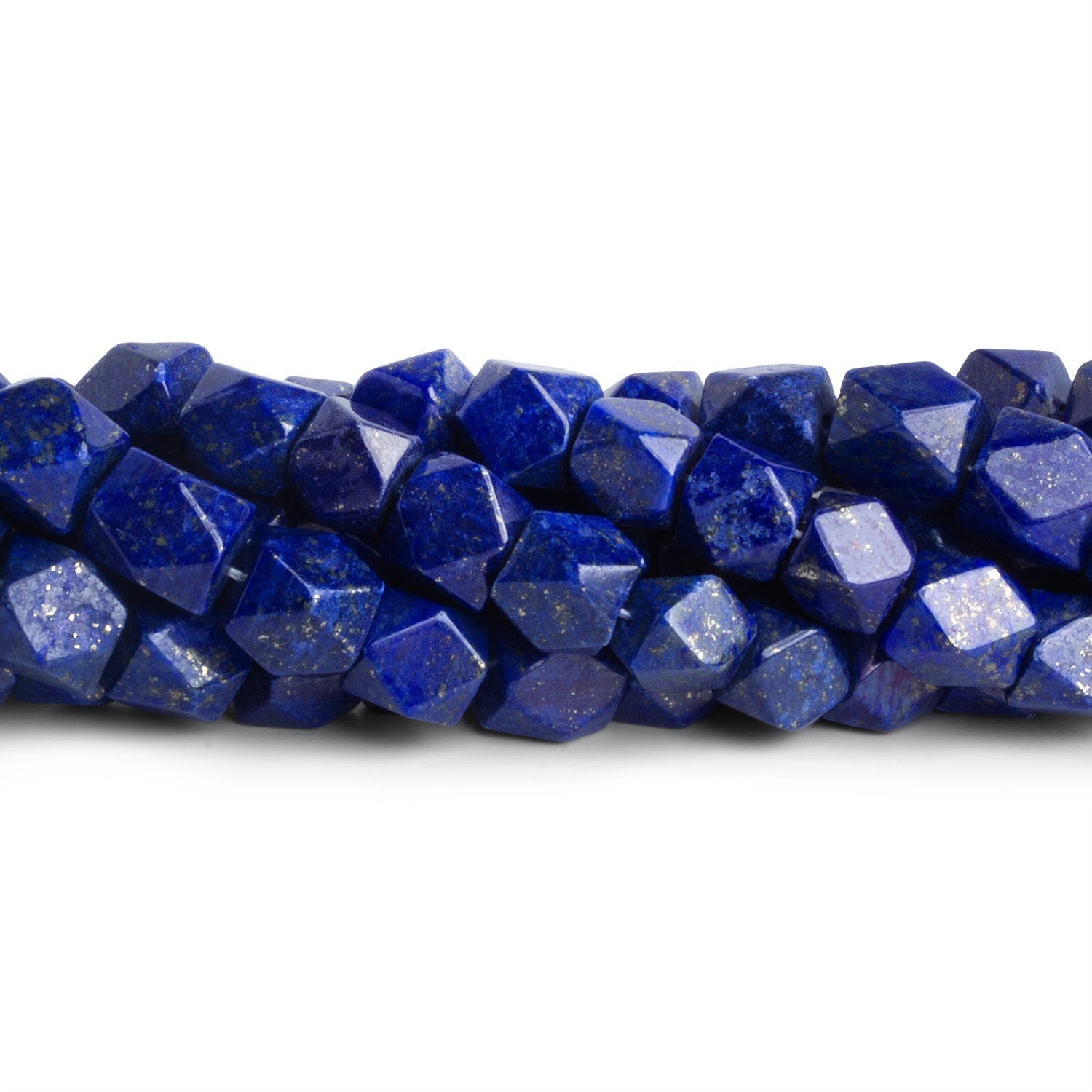 9x8mm Lapis Lazuli Handcut Nugget Cubes 12 inch 41 beads - The Bead Traders