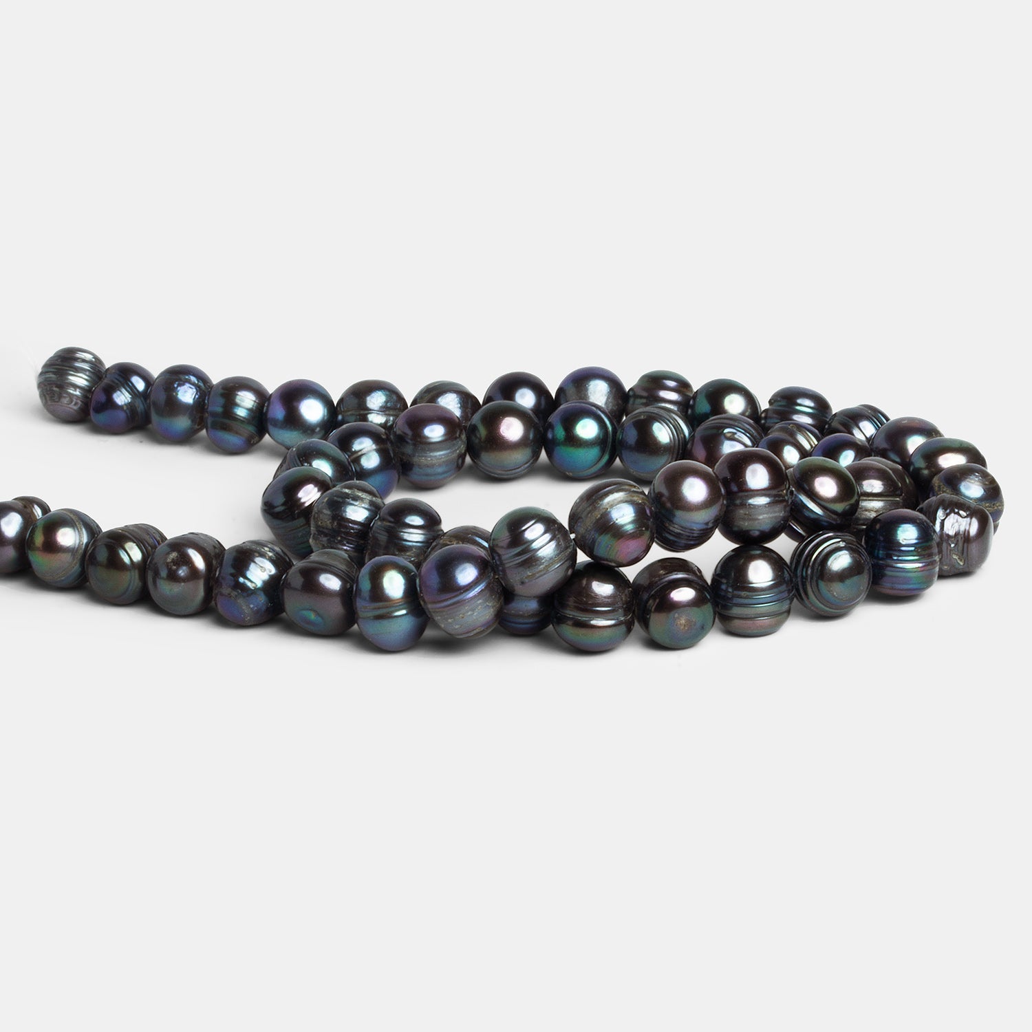 9x8mm Peacock Baroque Pearls 15 inch 50 beads - The Bead Traders