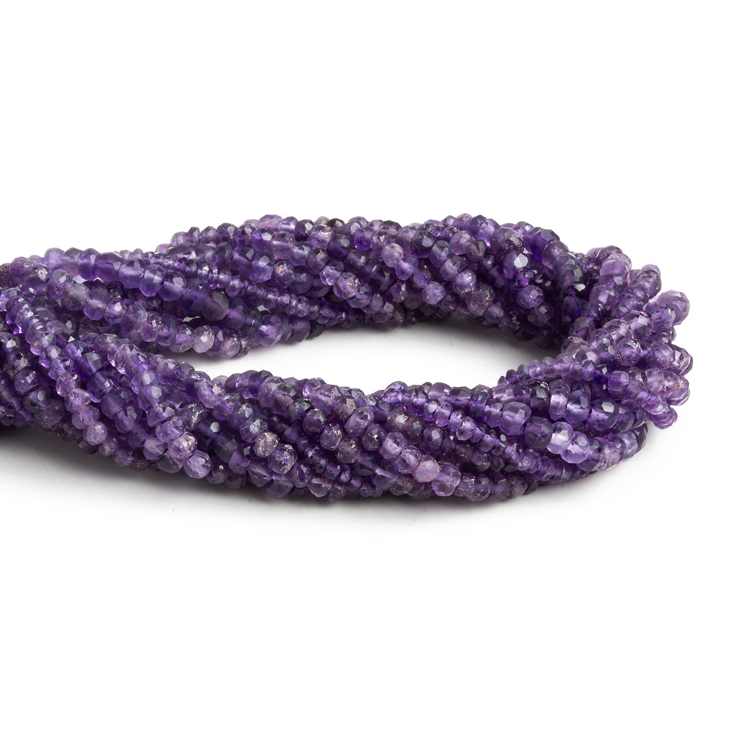 Amethyst Hand Cut Rondelles - Lot of 11 Strands - The Bead Traders