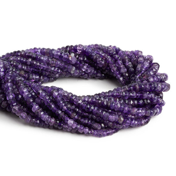 Amethyst Hand Cut Rondelles - Lot of 15 Strands