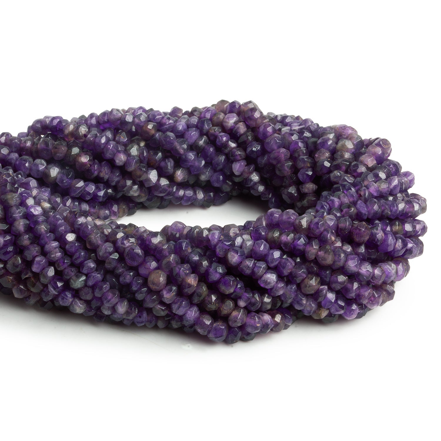 Amethyst Hand Cut Rondelles - Lot of 17 Strands - The Bead Traders