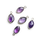 Bezeled Pink Amethyst Marquise Pendants - Lot of 5 - The Bead Traders