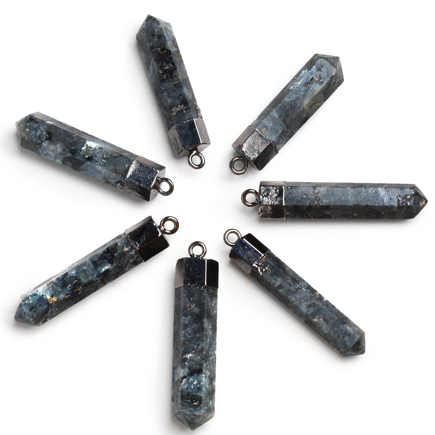 Black Gold Leafed Lepidolite Point Pendant 1 Bead - The Bead Traders