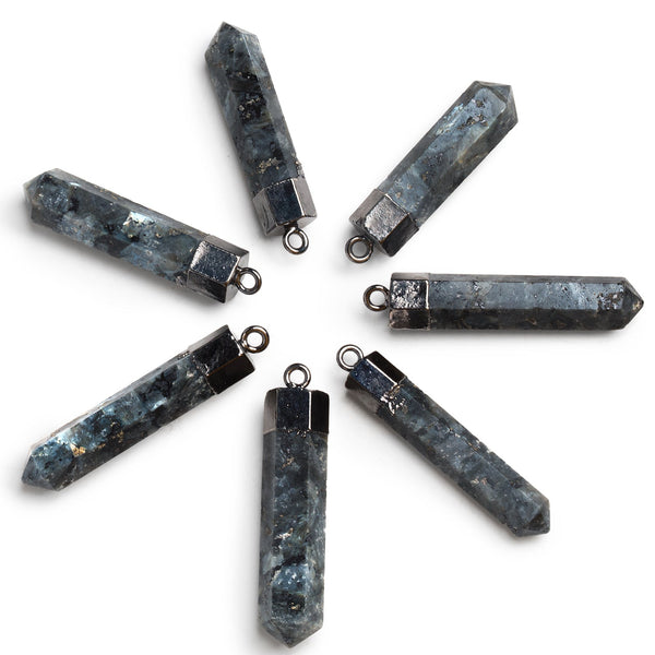 Black Gold Leafed Lepidolite Point Pendant 1 Bead