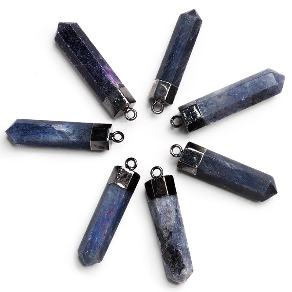 Black Gold Leafed Lepidolite Point Pendant 1 Bead