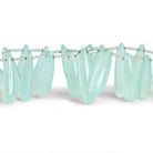 Blue Chalcedony Plain Teardrops 8 inch 21 beads - The Bead Traders