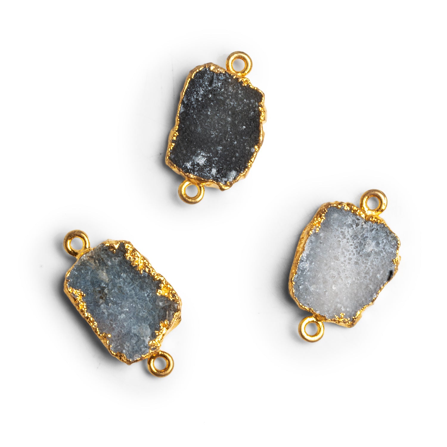Gold Leafed Drusy Connectors - Lot of 3 - The Bead Traders