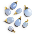 Gold Leafed Natural Chalcedony - Lot of 8 Pendants - The Bead Traders