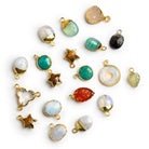 Gold Leafed Pendants - Lot of 19 - The Bead Traders