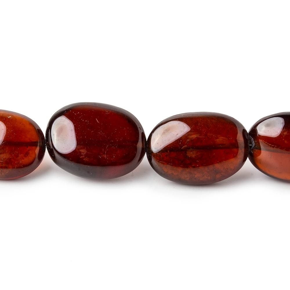 Hessonite Garnet Plain Nugget Beads 18 inch 39 pieces - The Bead Traders