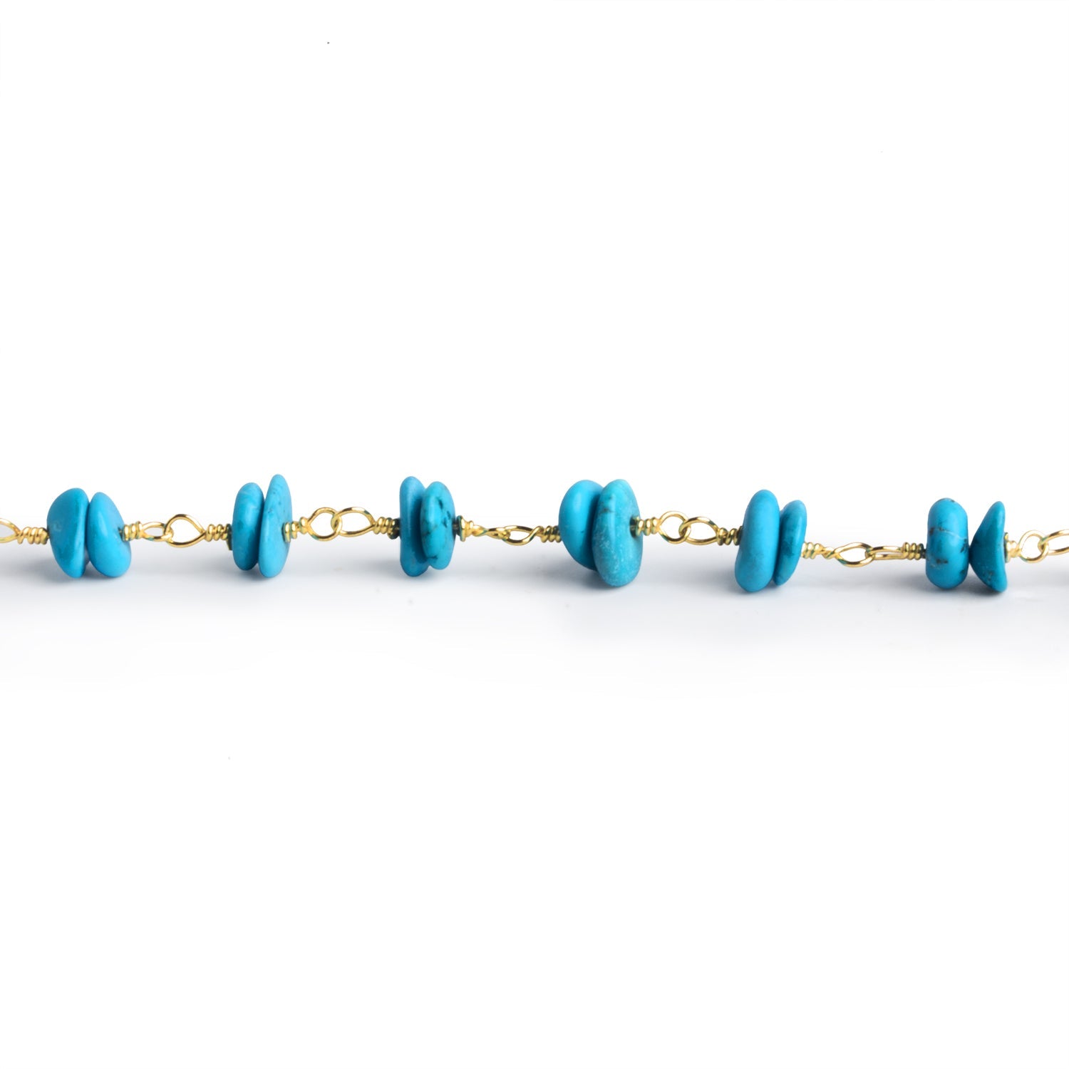 Howlite Double Nugget Gold Chain 58 pieces - The Bead Traders