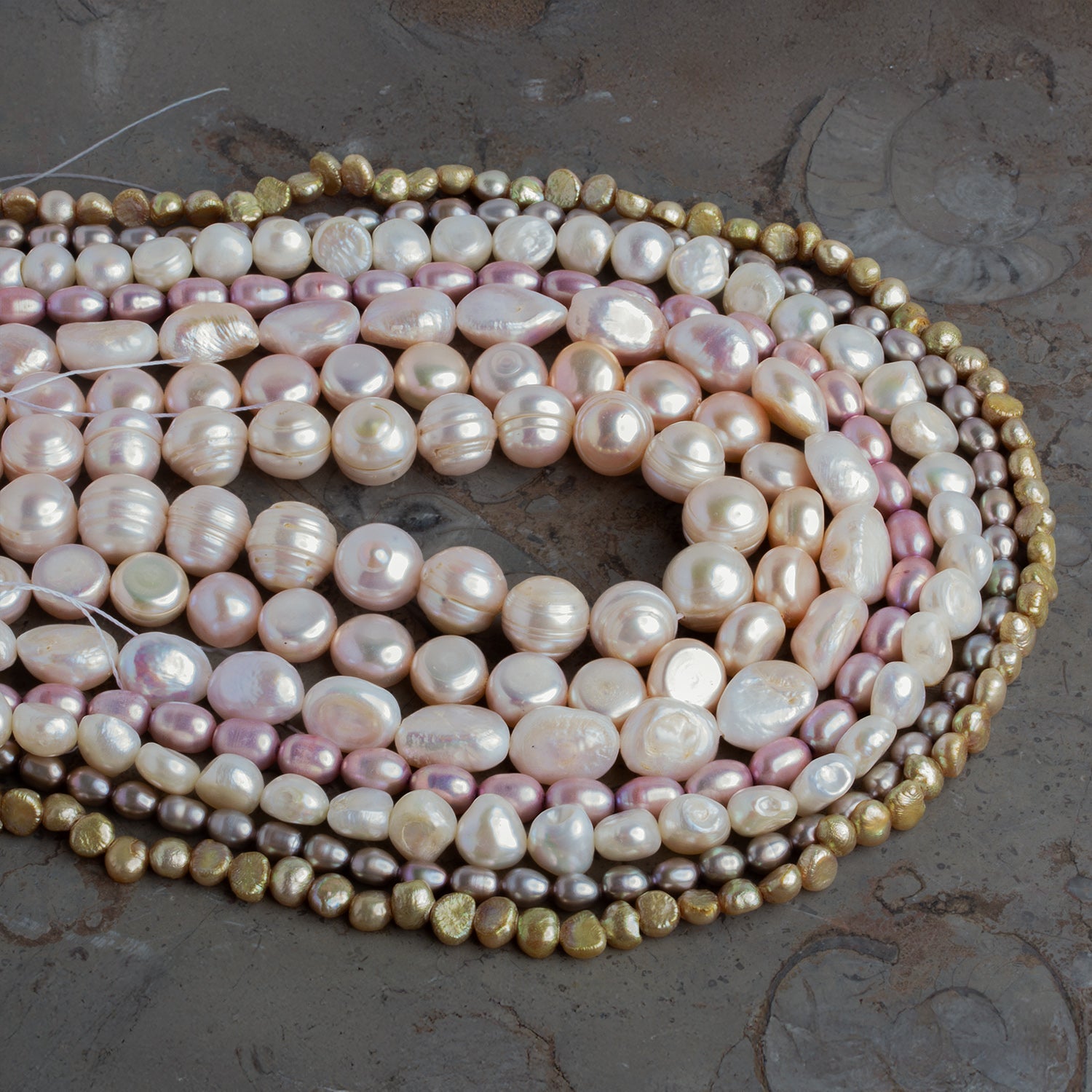 Mixed Pearls - Lot of 7 Strands - The Bead Traders