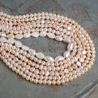 Peach Baroque Pearls - Lot of 6 Strands - The Bead Traders