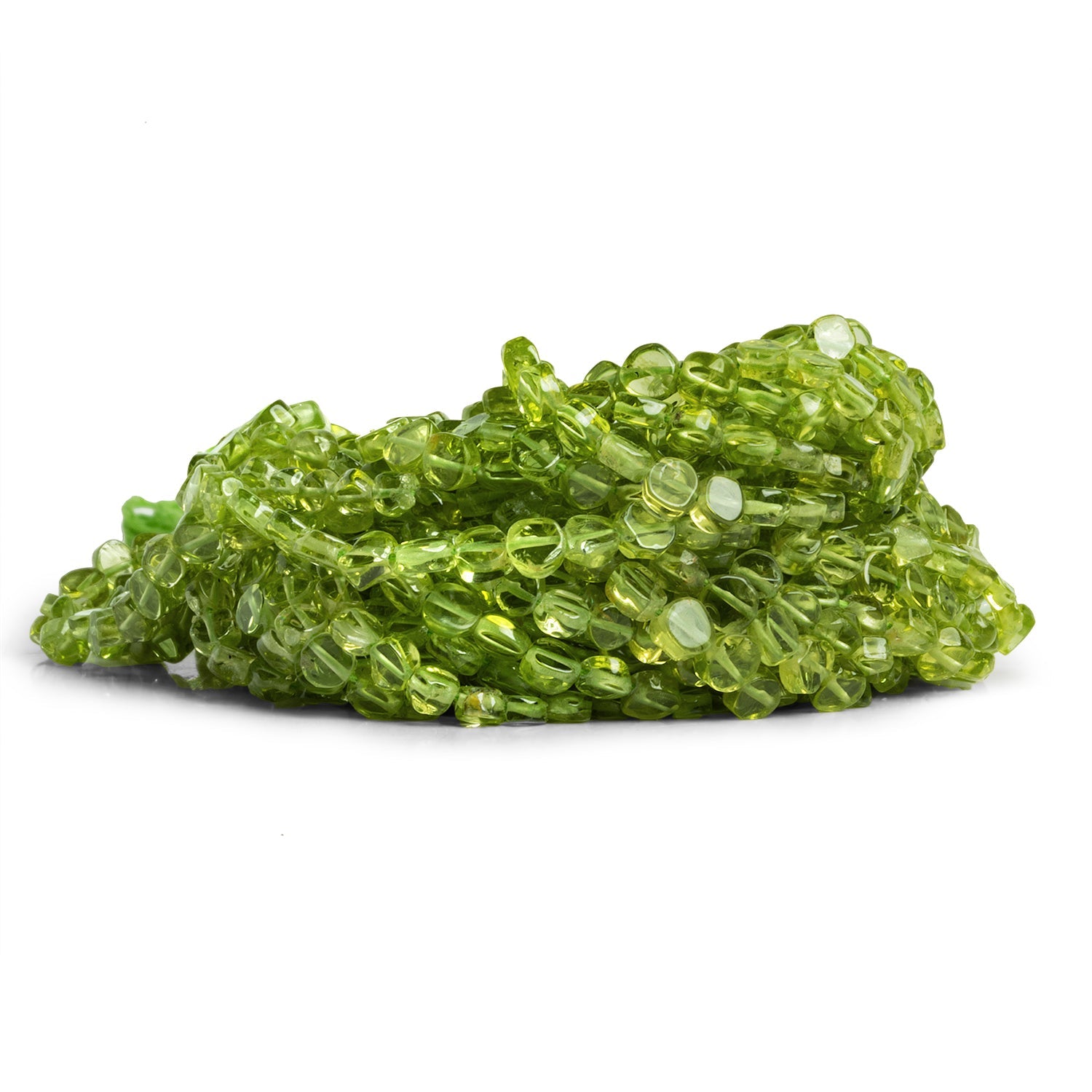 Peridot Plain Coins - Lot of 15 - The Bead Traders