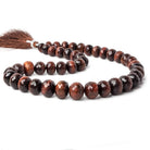 Red Tiger Eye Faceted Rondelles 16 inch 43 beads - The Bead Traders
