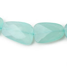 Seafoam Blue Chalcedony straight drilled faceted nuggets 16 inch 19 large hole beads - The Bead Traders