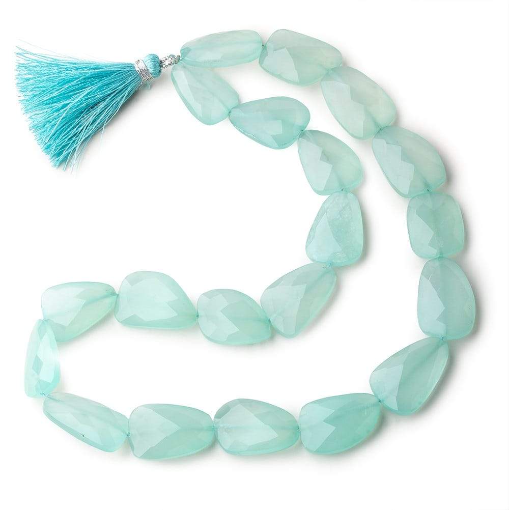 Seafoam Blue Chalcedony straight drilled faceted nuggets 16 inch 19 large hole beads - The Bead Traders
