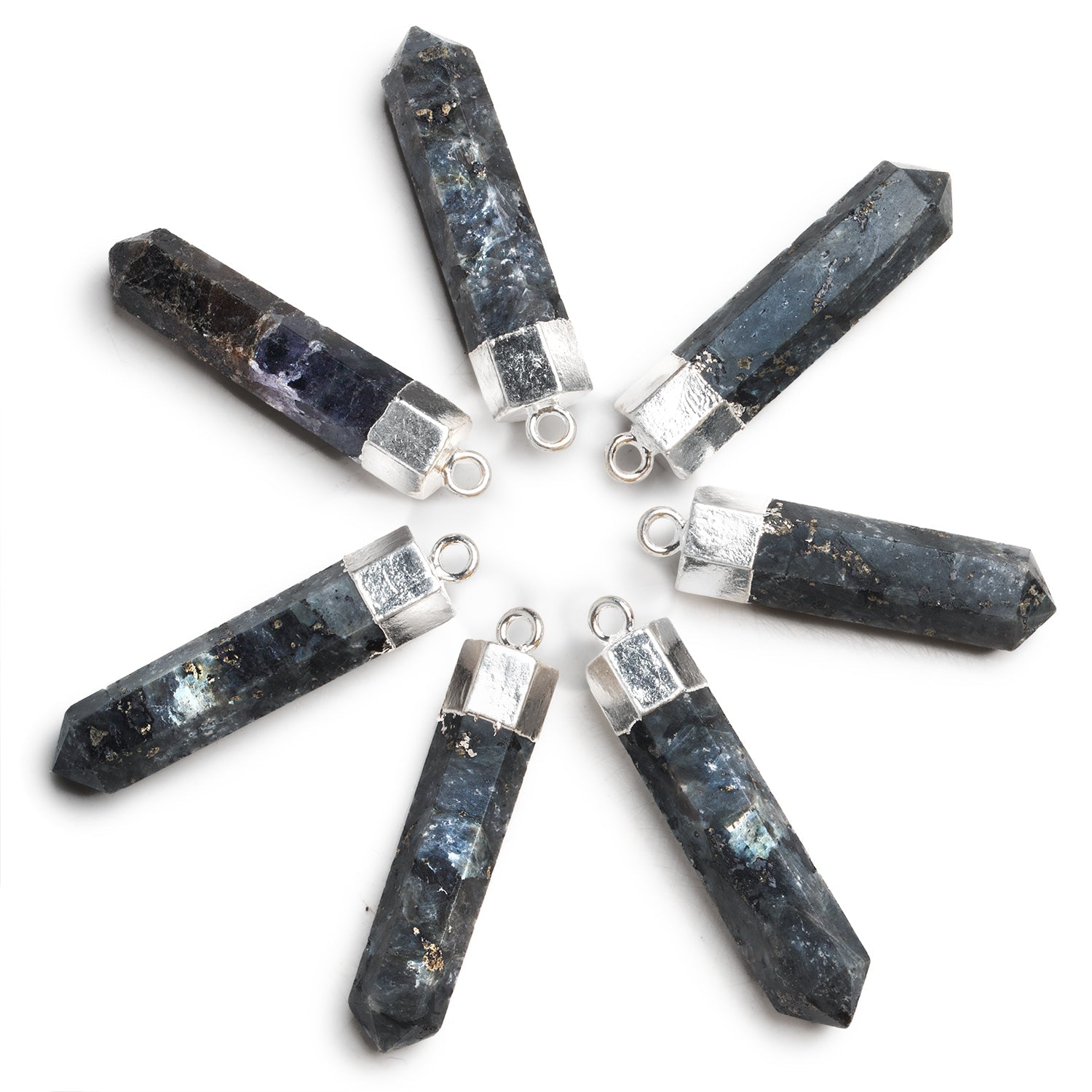 Silver Leafed Lepidolite Point Pendant 1 Bead - The Bead Traders