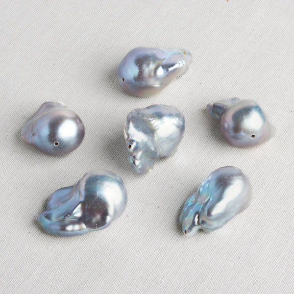 Silver Ultra Baroque Freshwater Pearl Focal 1 Piece