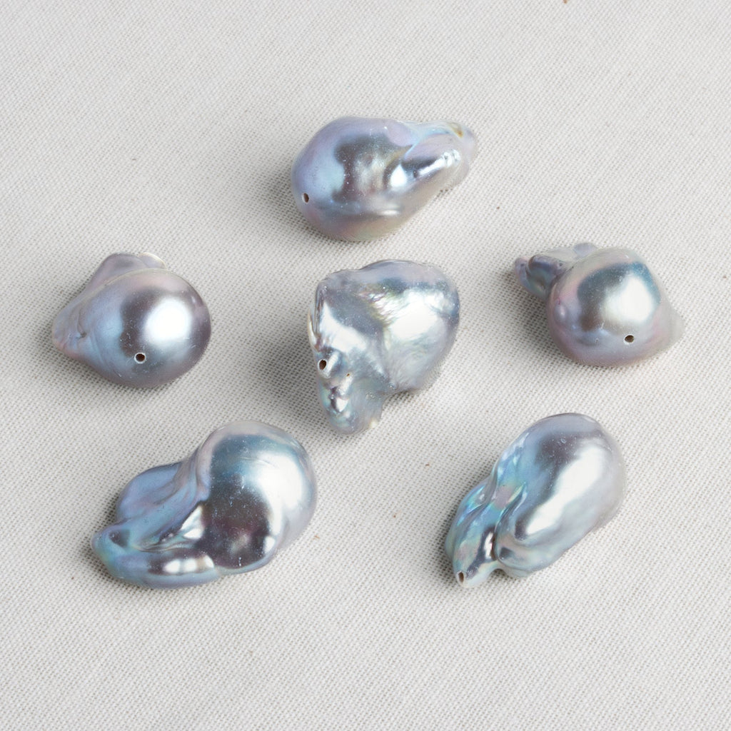 Silver Ultra Baroque Freshwater Pearl Focal 1 Piece - The Bead Traders