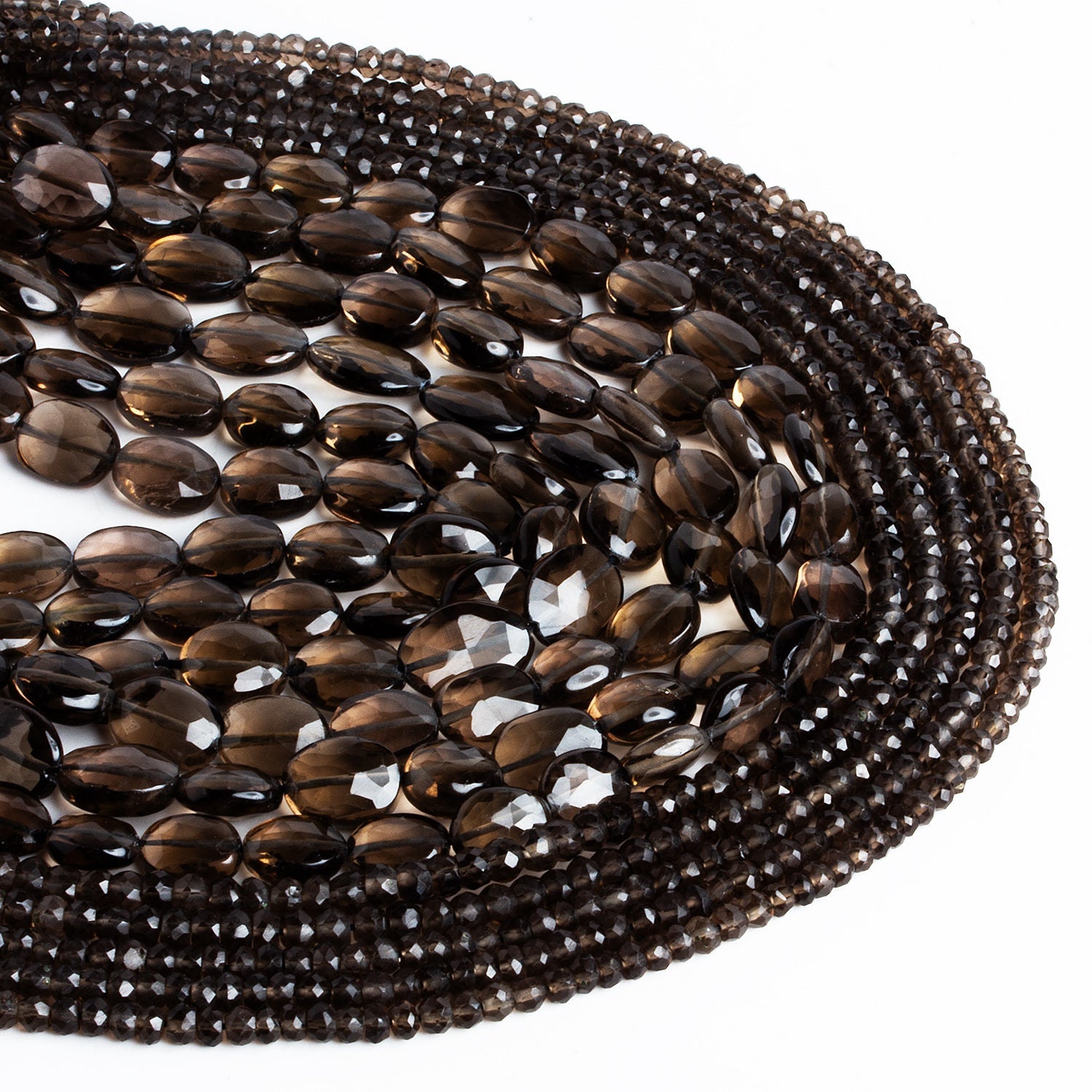 Smoky Quartz Beads - Lot of 11 Strands - The Bead Traders