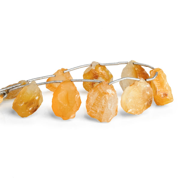 Sunlight Yellow Agate Beads Hammer Faceted Pear Beads