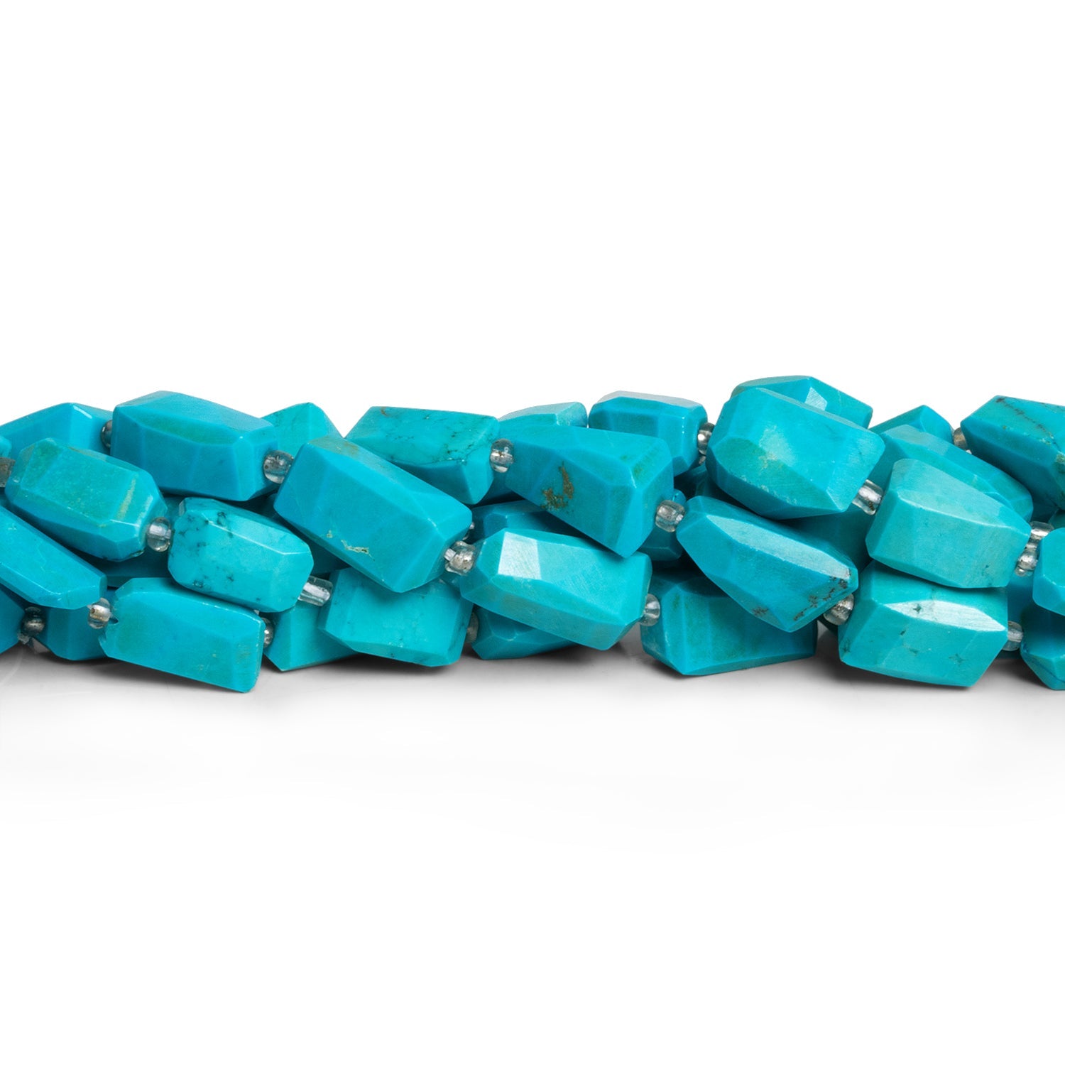 Turquoise Howlite Faceted Nugget Beads 15 inches 24 pieces - The Bead Traders
